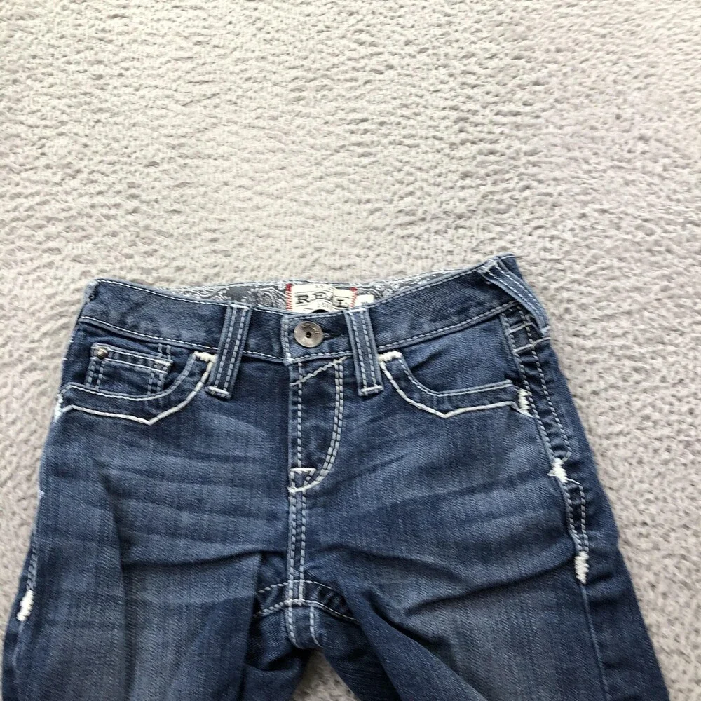 Ariat Shorts Girls 10 Blue Denim Jean Cut-Off Distressed Western REAL Pockets